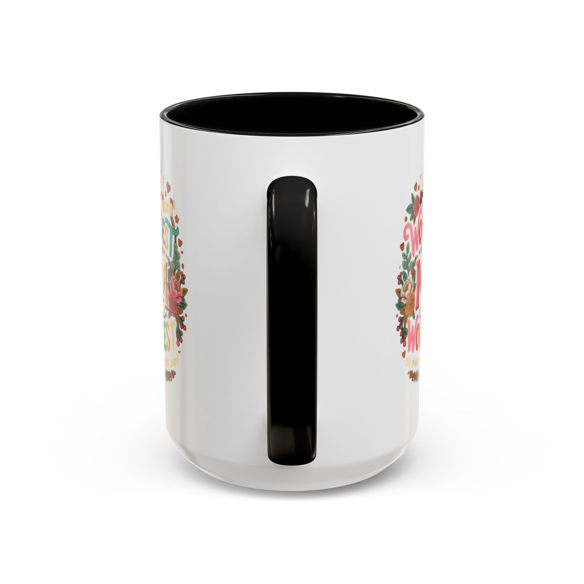 World's Best Mom Accent Coffee Mug — Floral Mother's Day 11/15oz
