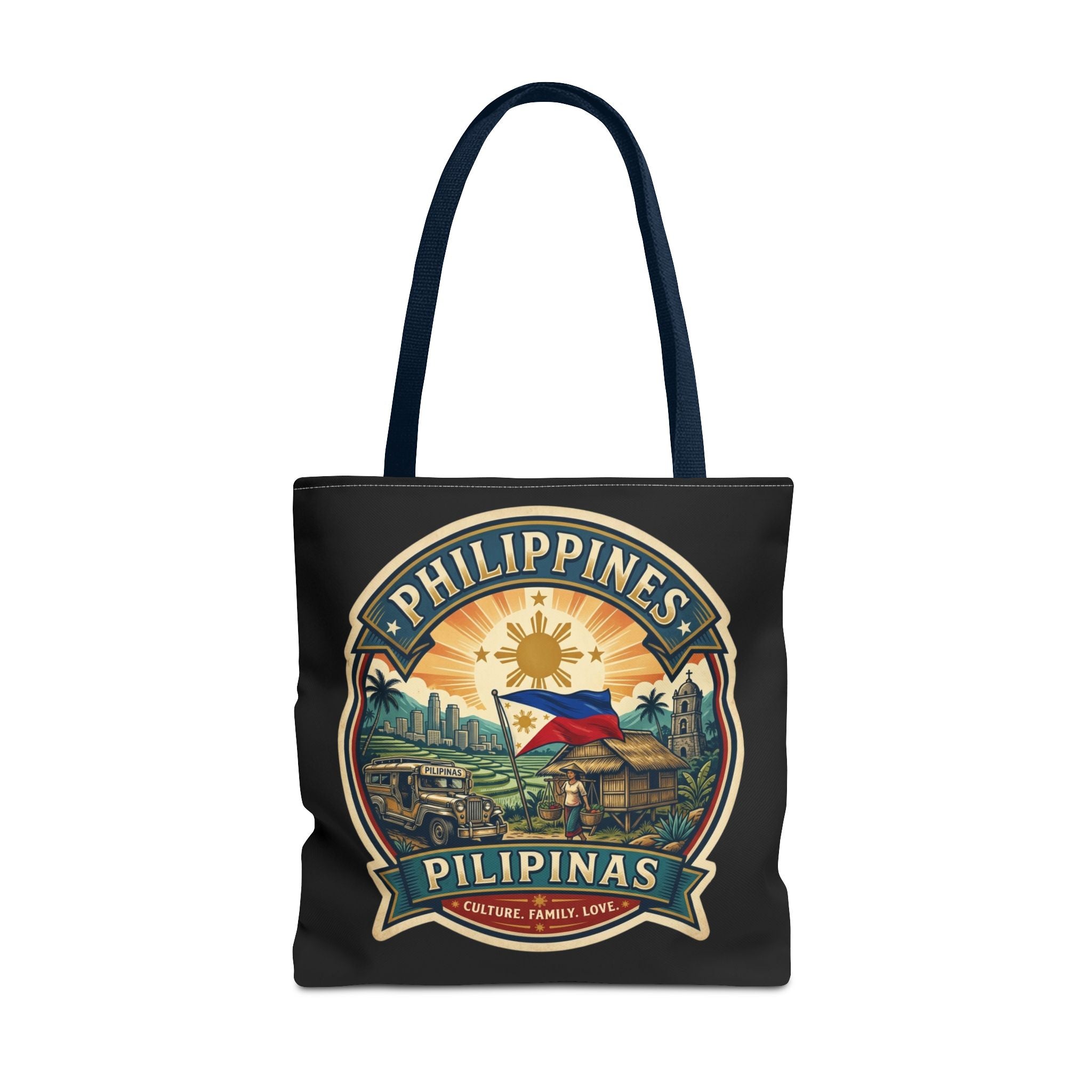 Philippines Vintage Travel Tote Bag — Pilipinas Flag & Island Scene