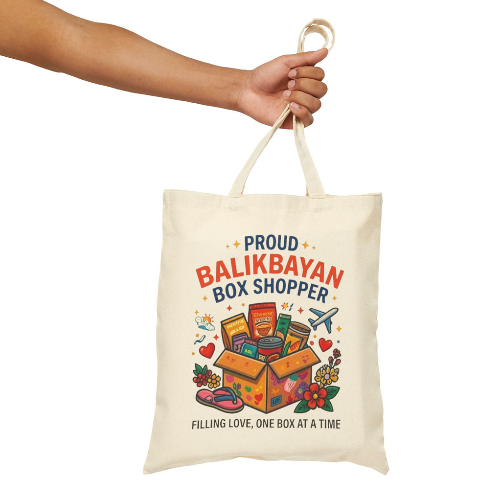 Tote Bag — "Proud Balikbayan Box Shopper" Canvas Tote (Filling Love, One Box at a Time)
