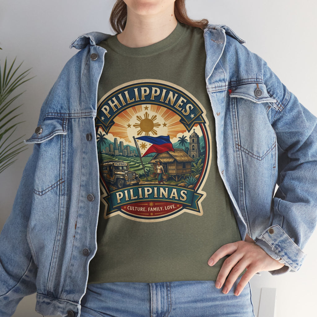 Philippines Vintage Badge T-Shirt – Filipino Pride Travel Tee
