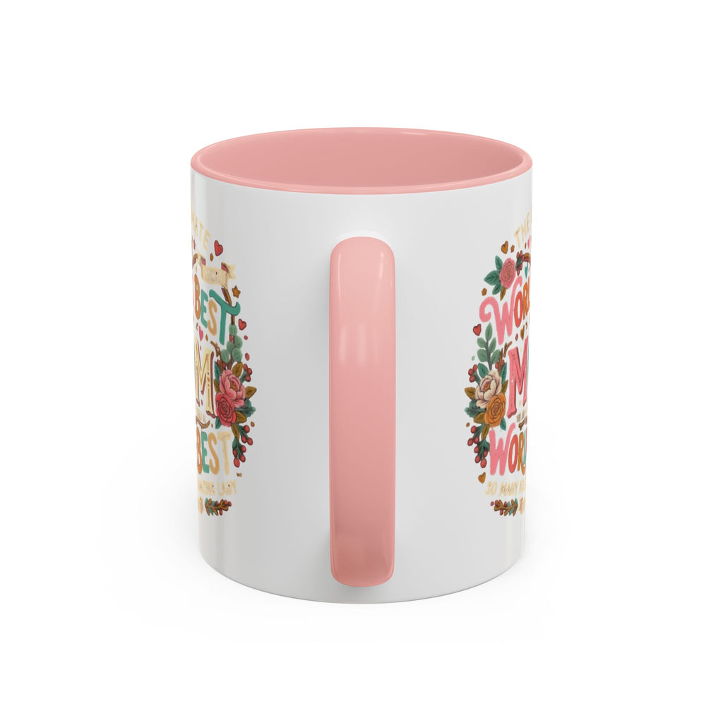 World's Best Mom Accent Coffee Mug — Floral Mother's Day 11/15oz