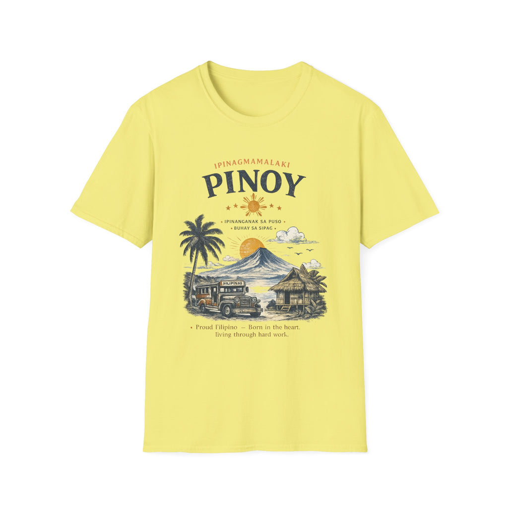 Pinoy Philippines T-Shirt – Vintage Mayon Volcano & Beach Travel Tee
