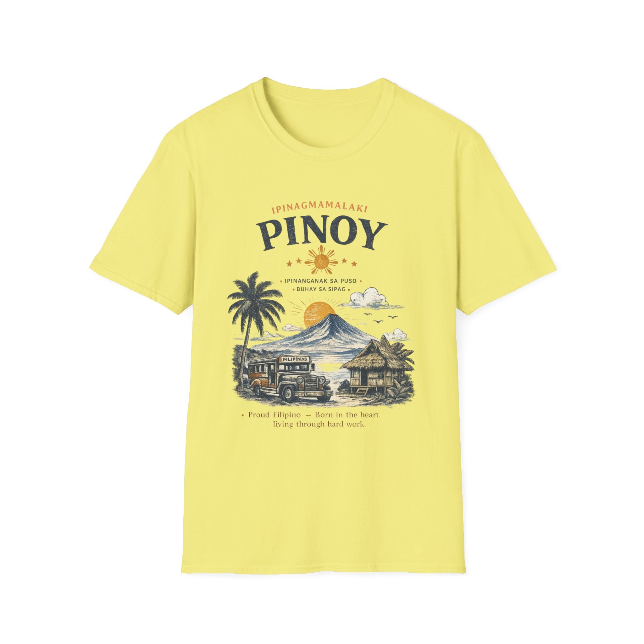 Pinoy Philippines T-Shirt – Vintage Mayon Volcano & Beach Travel Tee