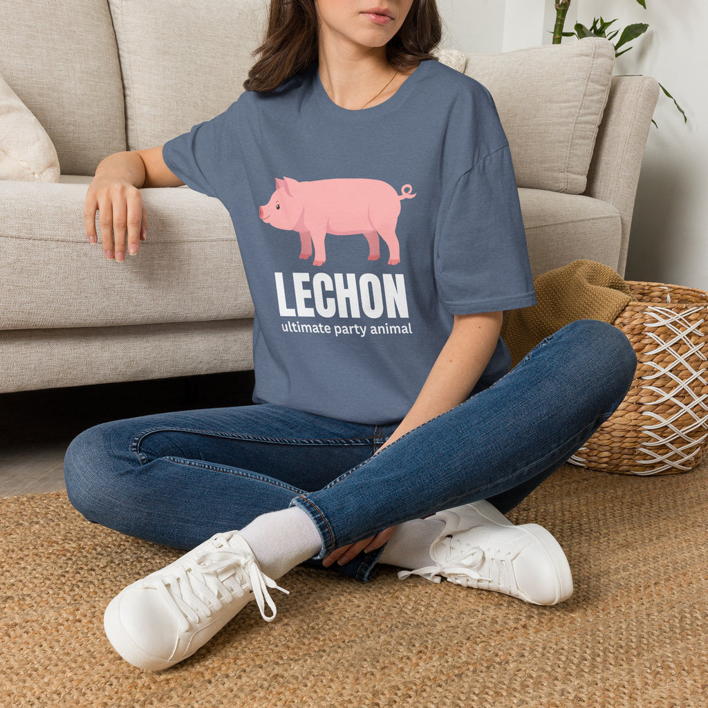 Lechon Pig T-Shirt — “Lechon: ultimate party animal” Funny Filipino Roast Pork Tee