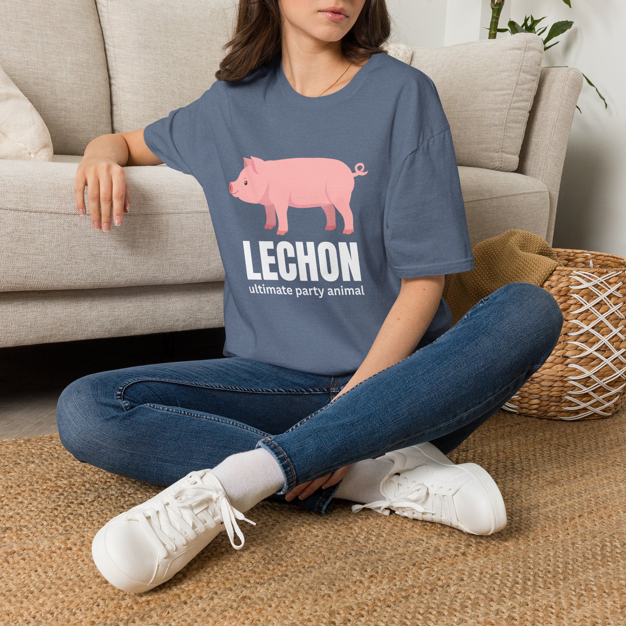 Lechon Pig T-Shirt — “Lechon: ultimate party animal” Funny Filipino Roast Pork Tee