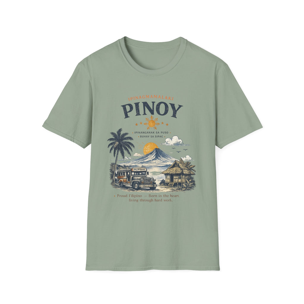 Pinoy Philippines T-Shirt – Vintage Mayon Volcano & Beach Travel Tee