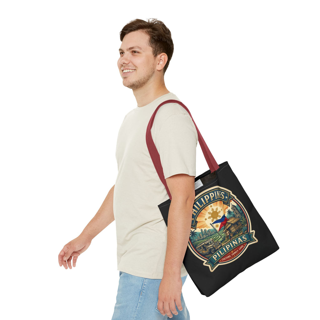 Philippines Vintage Travel Tote Bag — Pilipinas Flag & Island Scene