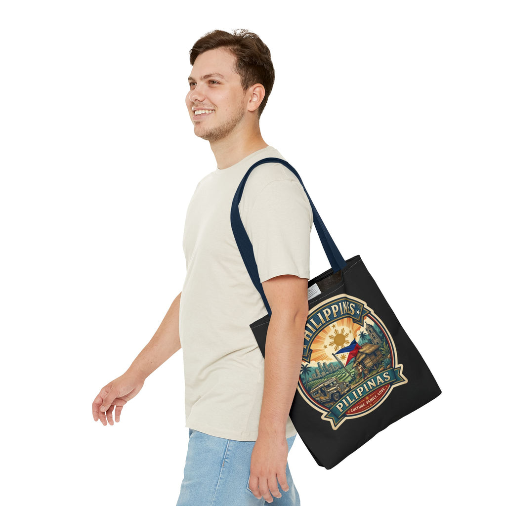 Philippines Vintage Travel Tote Bag — Pilipinas Flag & Island Scene
