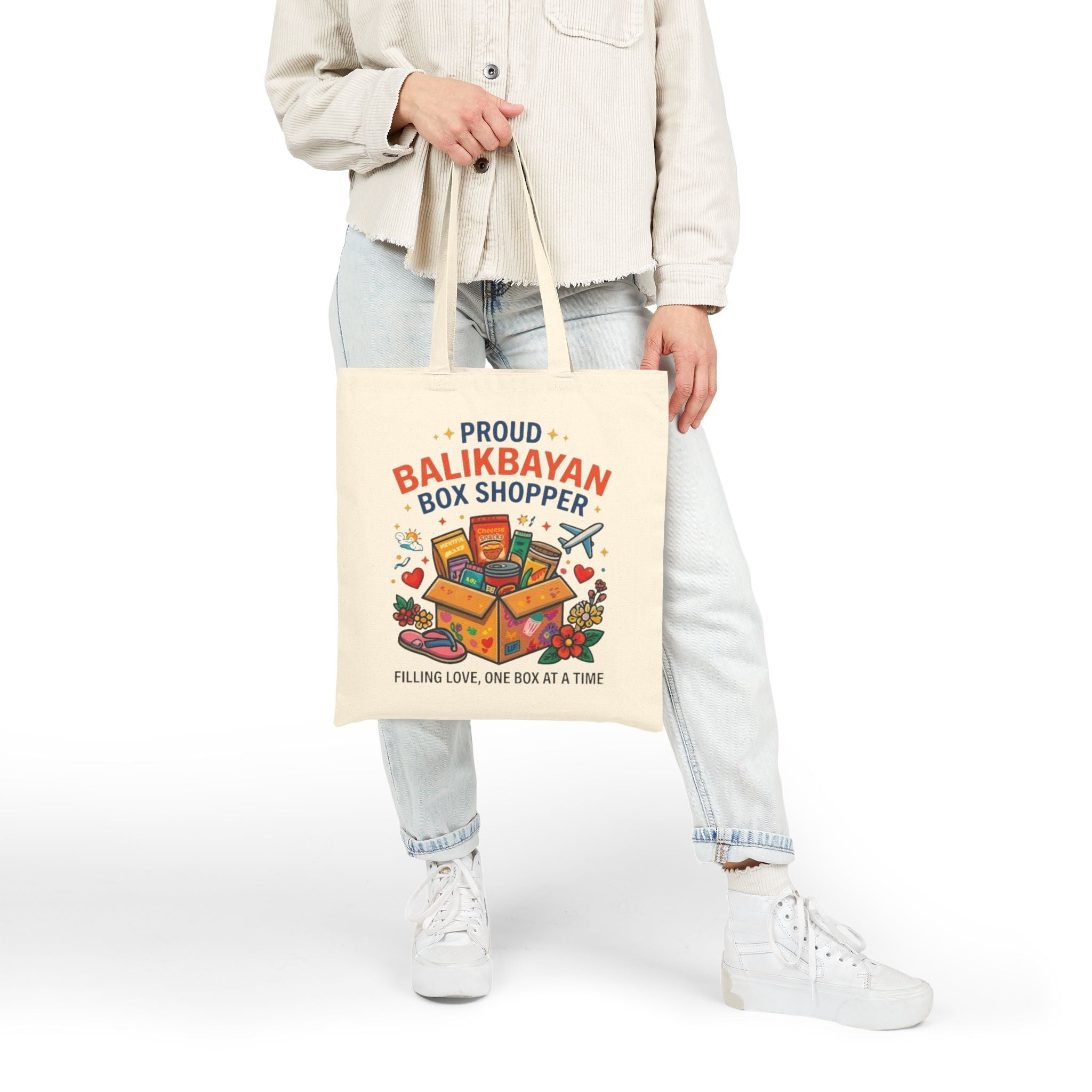 Tote Bag — "Proud Balikbayan Box Shopper" Canvas Tote (Filling Love, One Box at a Time)