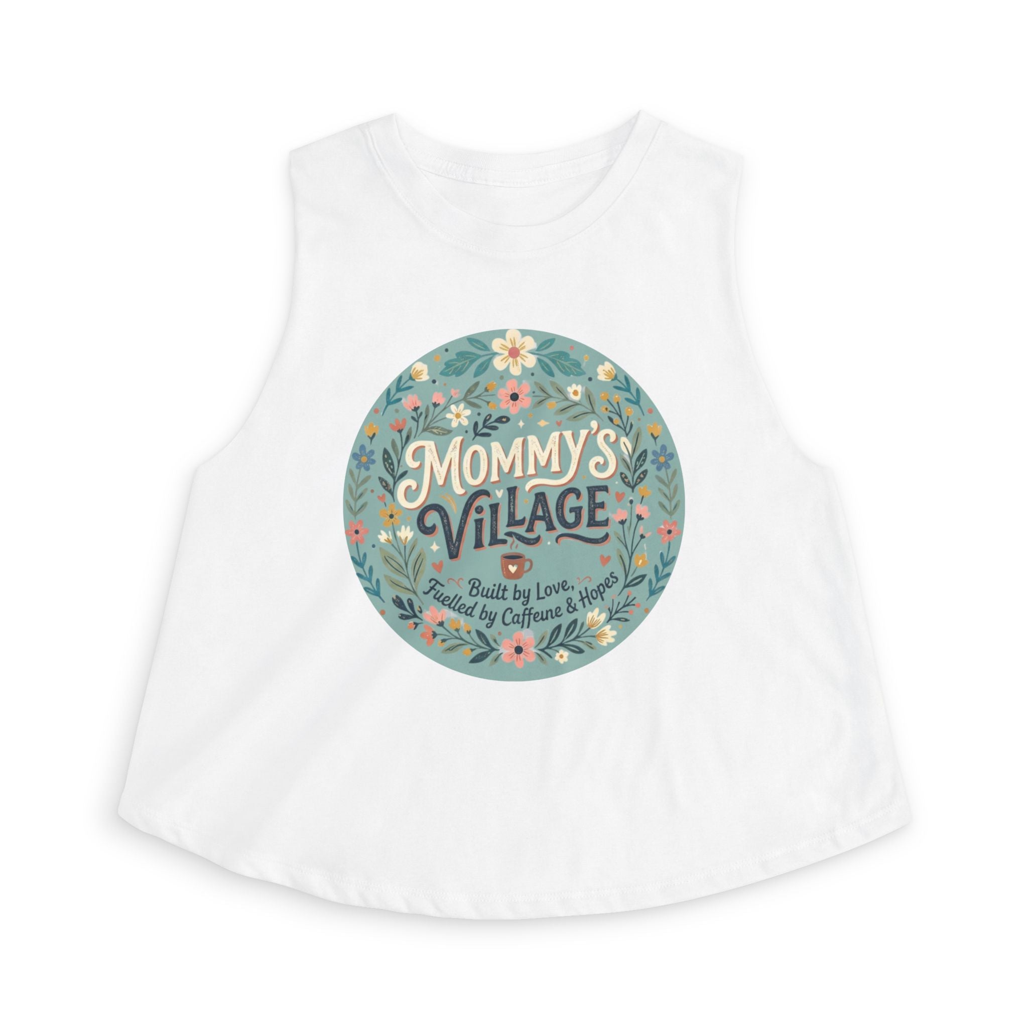 Mommy's Village Floral Crop Top — Mom Gift Mother's Day Shirt