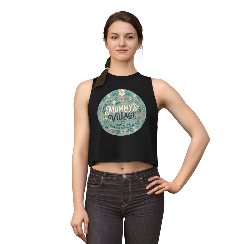 Mommy's Village Floral Crop Top — Mom Gift Mother's Day Shirt