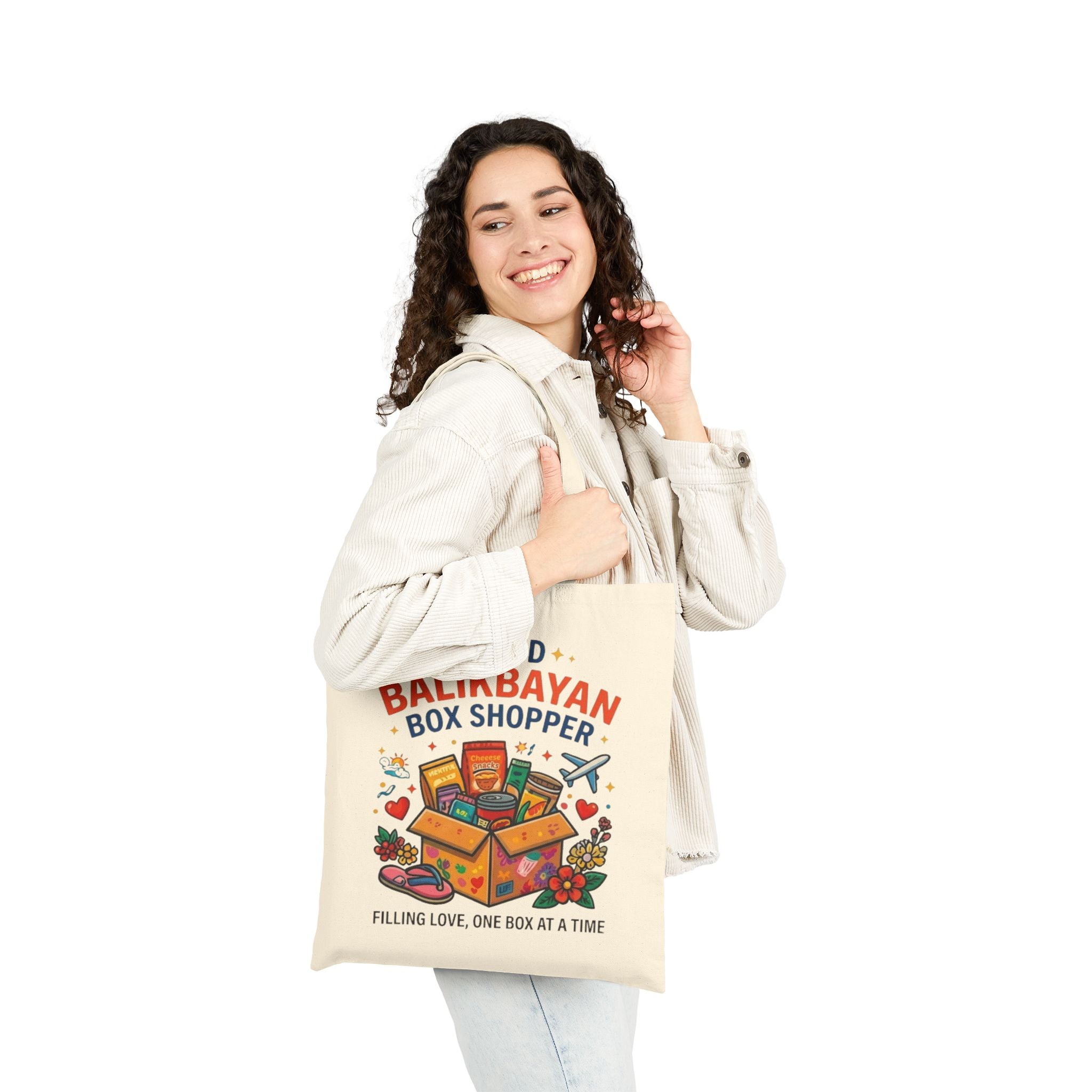 Tote Bag — "Proud Balikbayan Box Shopper" Canvas Tote (Filling Love, One Box at a Time)