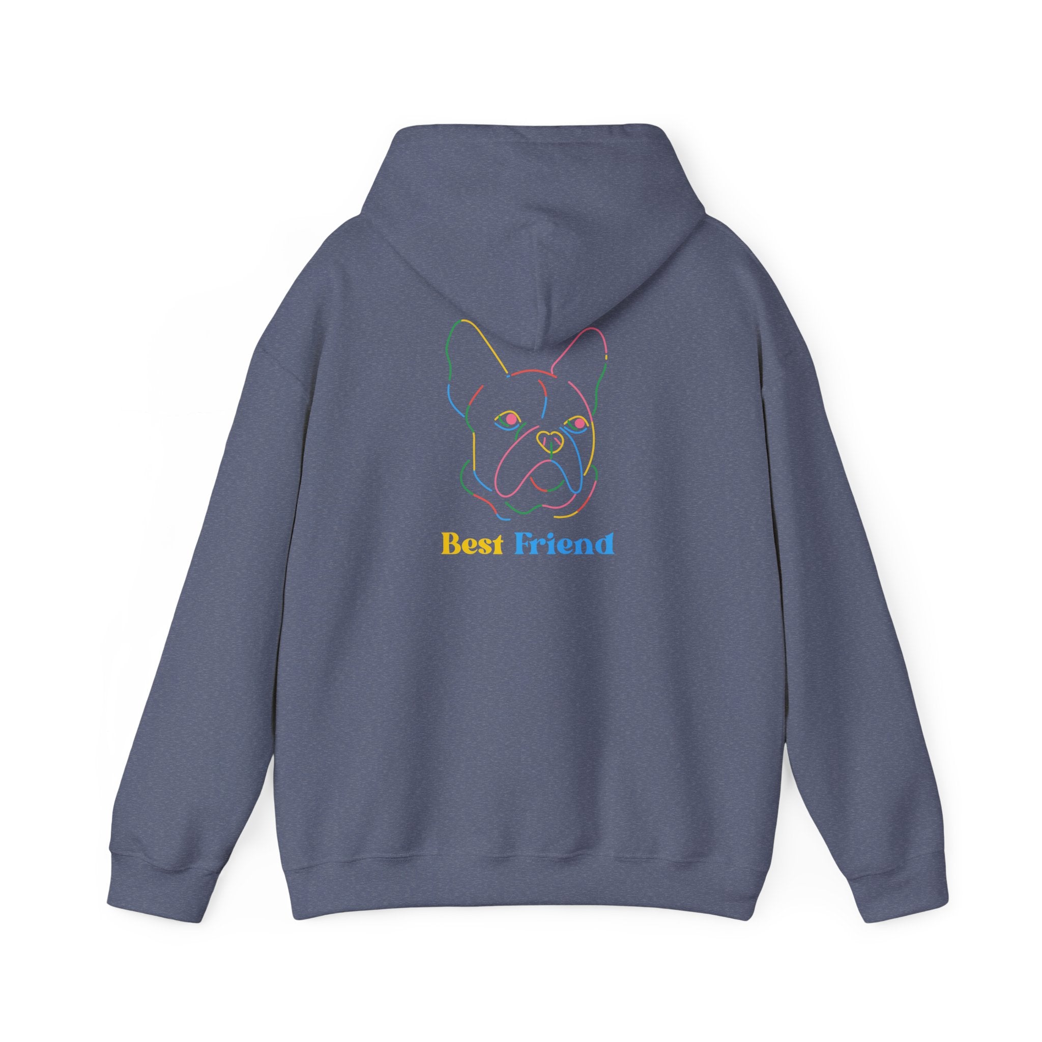 Hoodie - "My Best Friend" Rainbow Outline French Bulldog Pullover