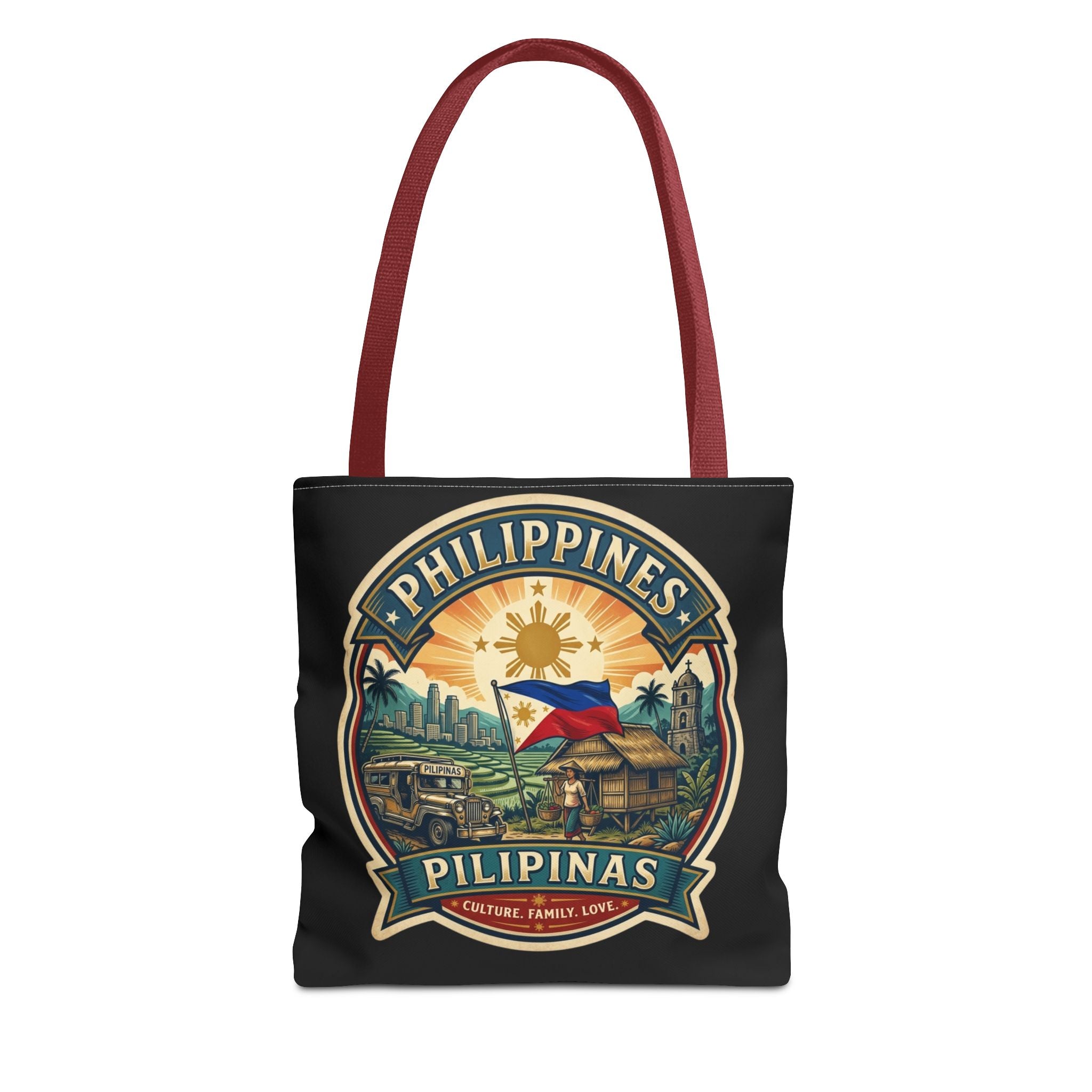 Philippines Vintage Travel Tote Bag — Pilipinas Flag & Island Scene