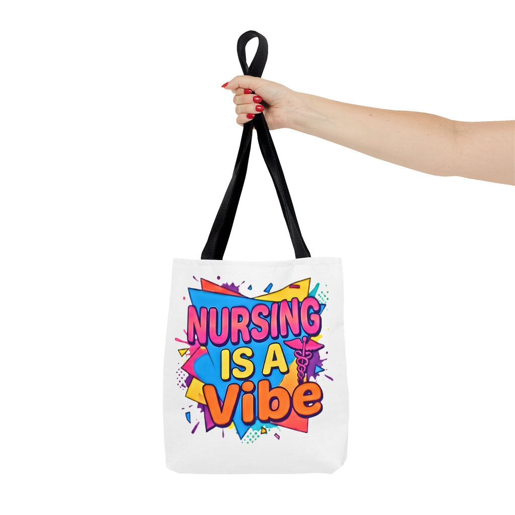 Nursing Is a Vibe Tote Bag – Colorful Nurse Gift Tote for Nurses