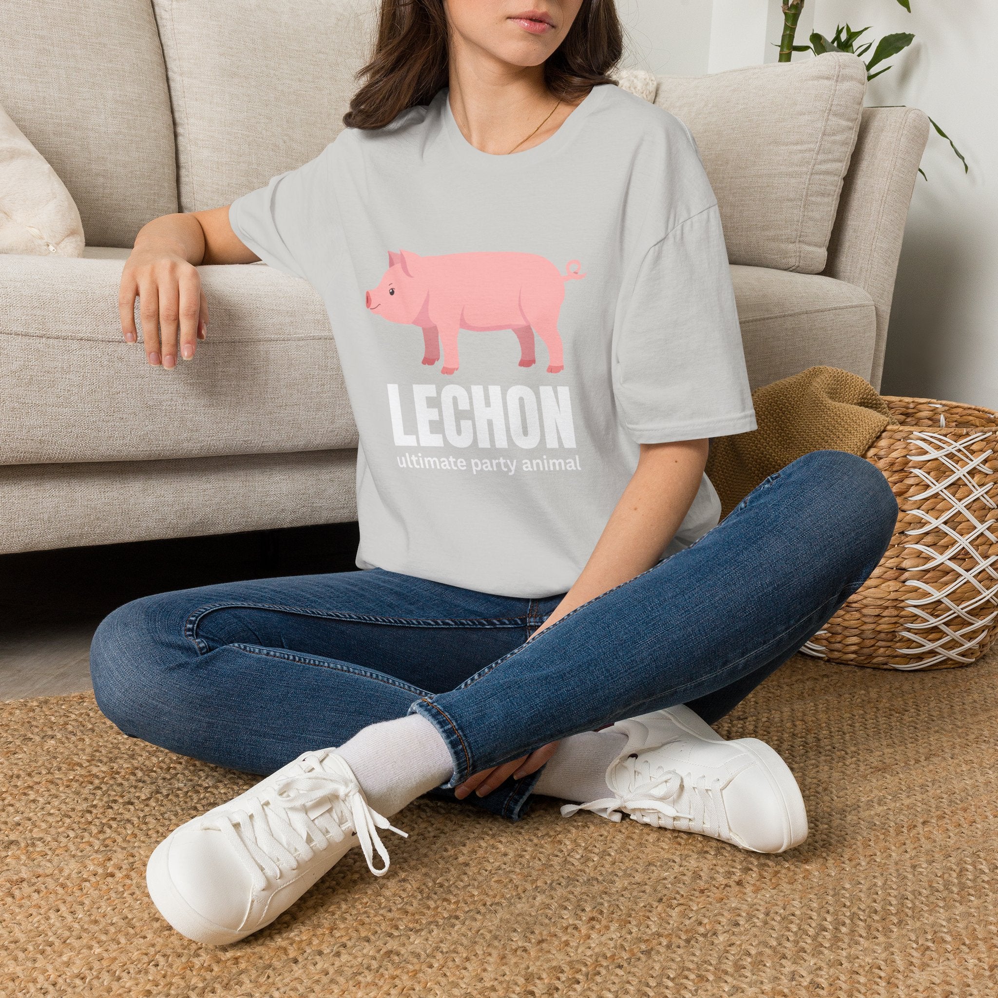 Lechon Pig T-Shirt — “Lechon: ultimate party animal” Funny Filipino Roast Pork Tee