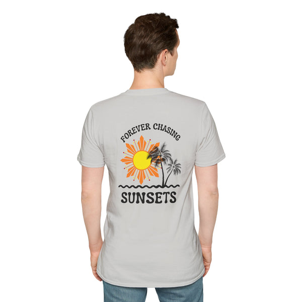 Philippines Sunset Graphic T-Shirt — "Forever Chasing Sunsets" Tropical Palm Tee