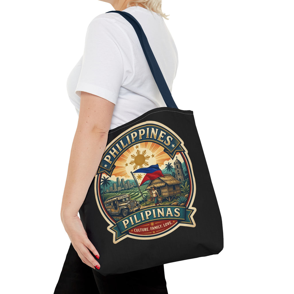 Philippines Vintage Travel Tote Bag — Pilipinas Flag & Island Scene