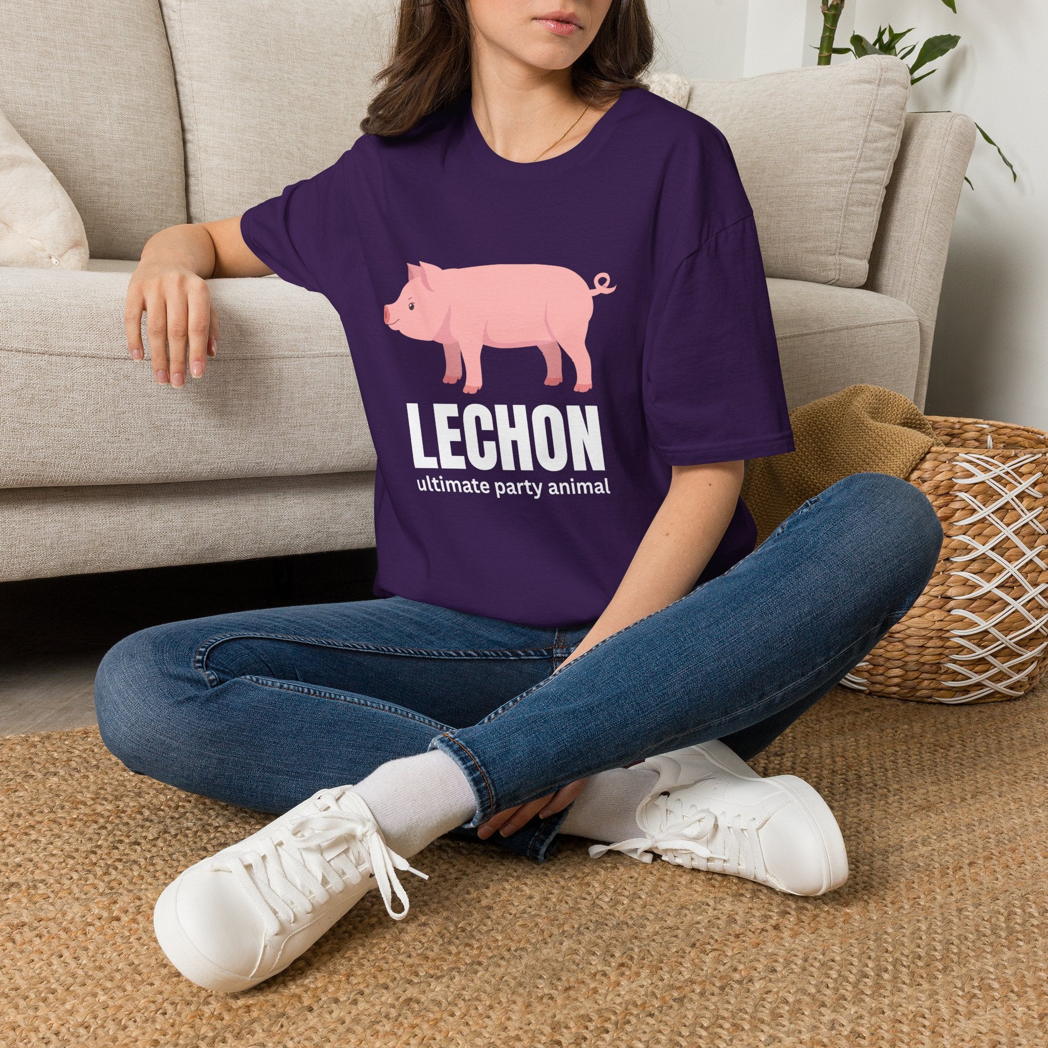 Lechon Pig T-Shirt — “Lechon: ultimate party animal” Funny Filipino Roast Pork Tee