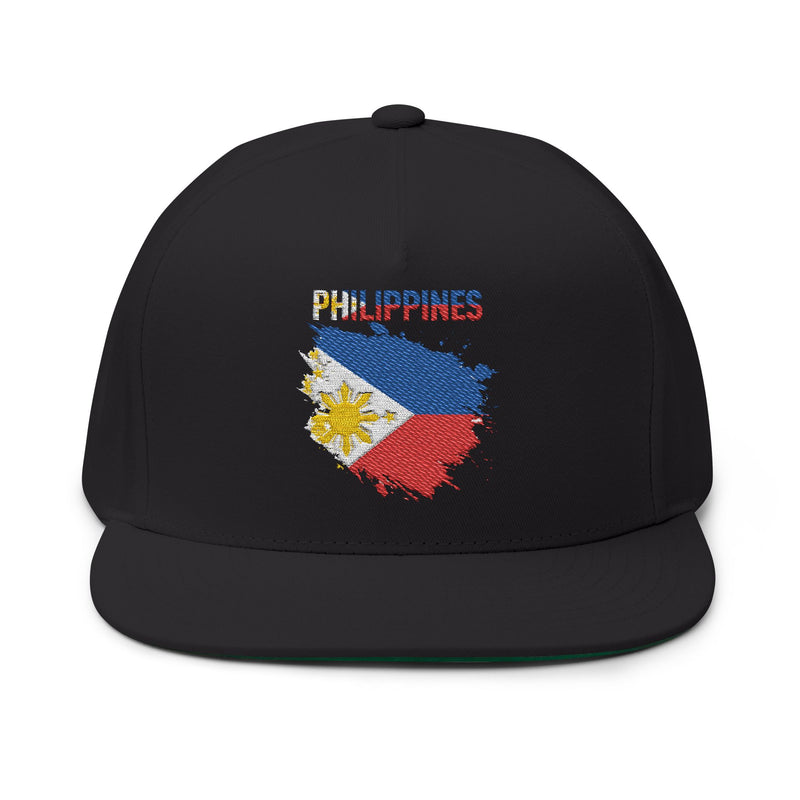 Philippines Flag Flat Bill Hat — Embroidered Filipino Pride Snapback