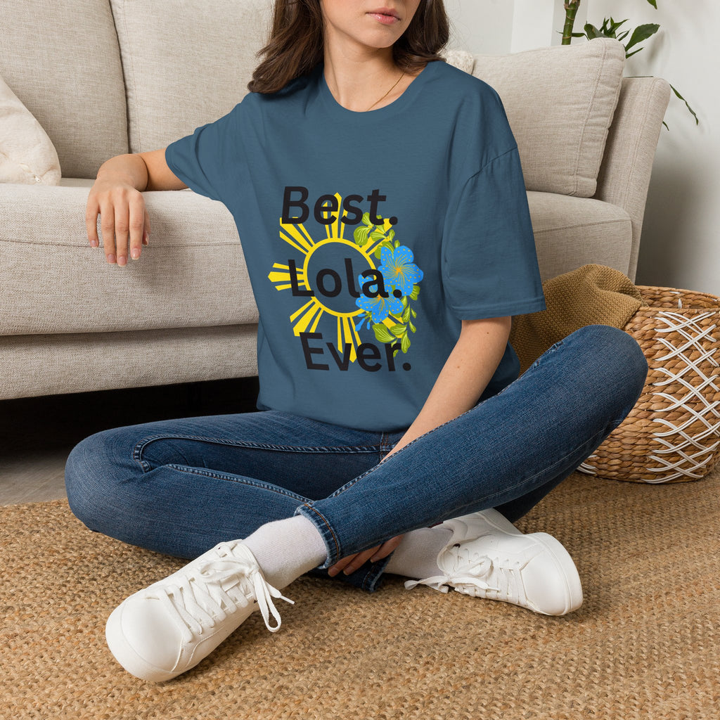 Baby boy pregnancy announcement for the Best Lola Ever T-Shirt — Floral Sun Graphic Tee for Grandma/Mother’s Day