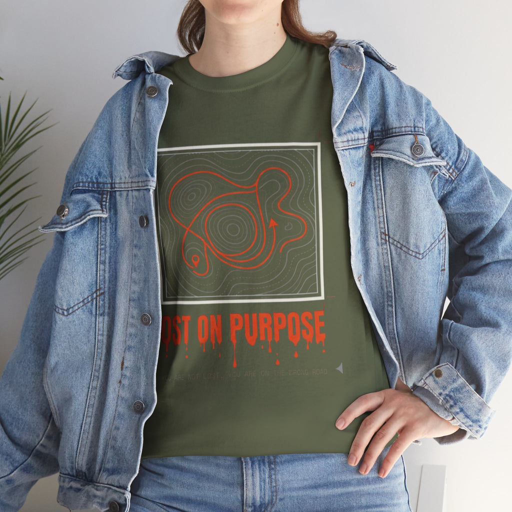Lost On Purpose T-Shirt - Casual Detour-— Abstract Line Art Graphic Tee