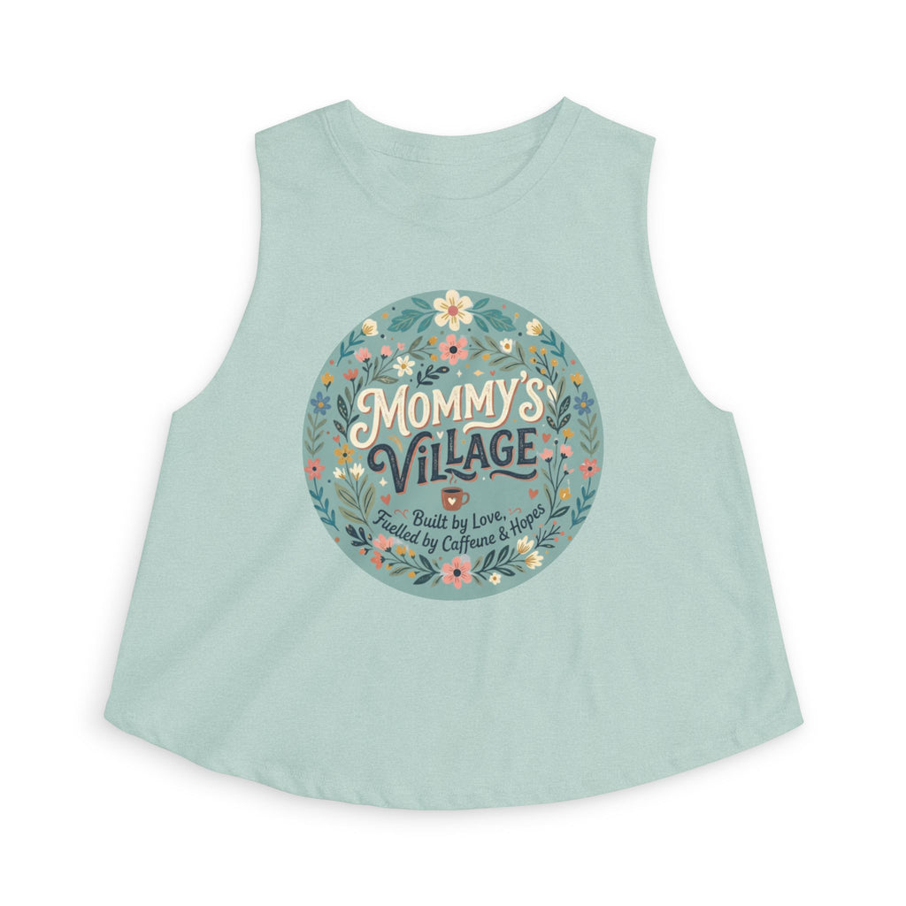 Mommy's Village Floral Crop Top — Mom Gift Mother's Day Shirt