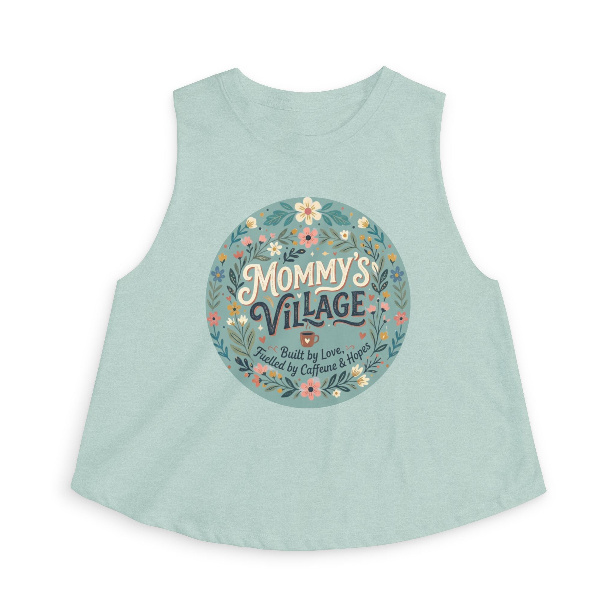 Mommy's Village Floral Crop Top — Mom Gift Mother's Day Shirt