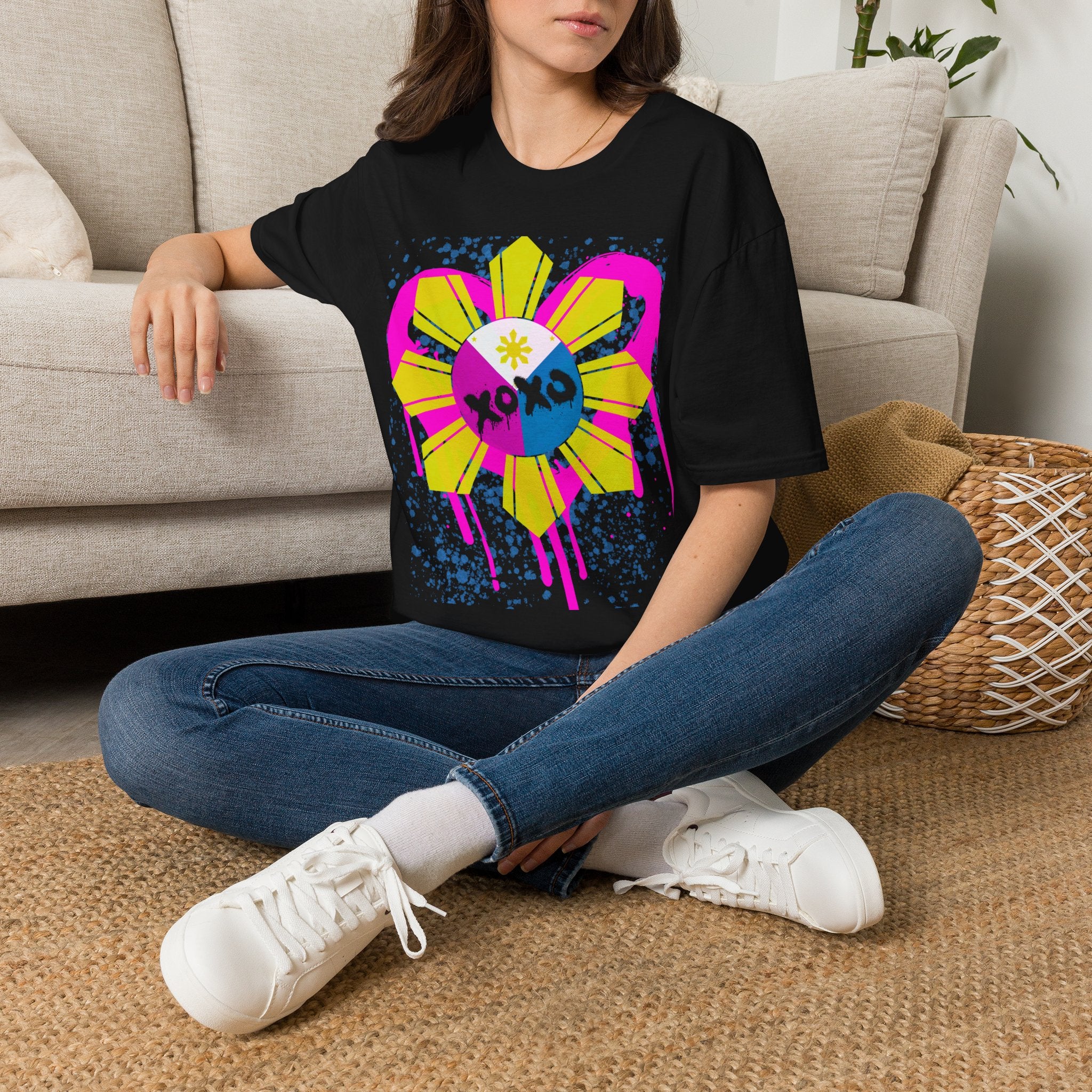 Pinay power Flower Graffiti T-Shirt bloom Tee