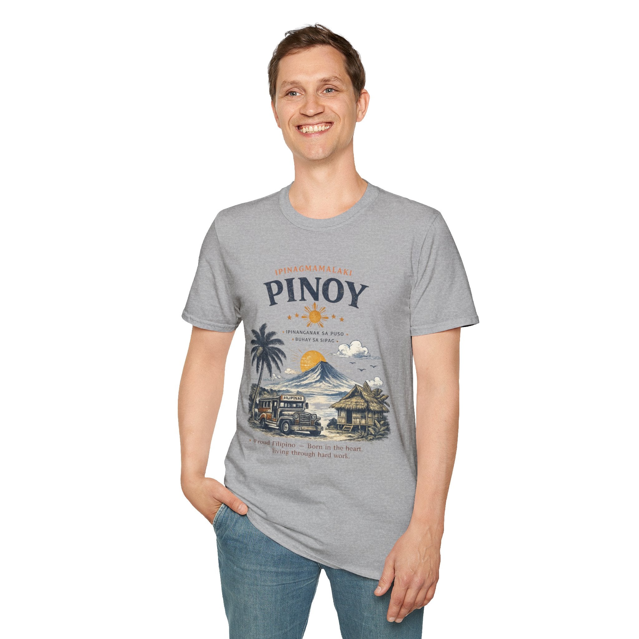Pinoy Philippines T-Shirt – Vintage Mayon Volcano & Beach Travel Tee