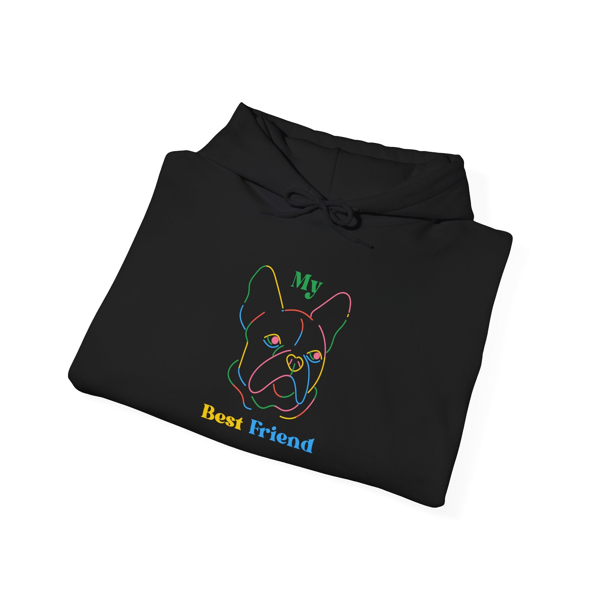 Hoodie - "My Best Friend" Rainbow Outline French Bulldog Pullover