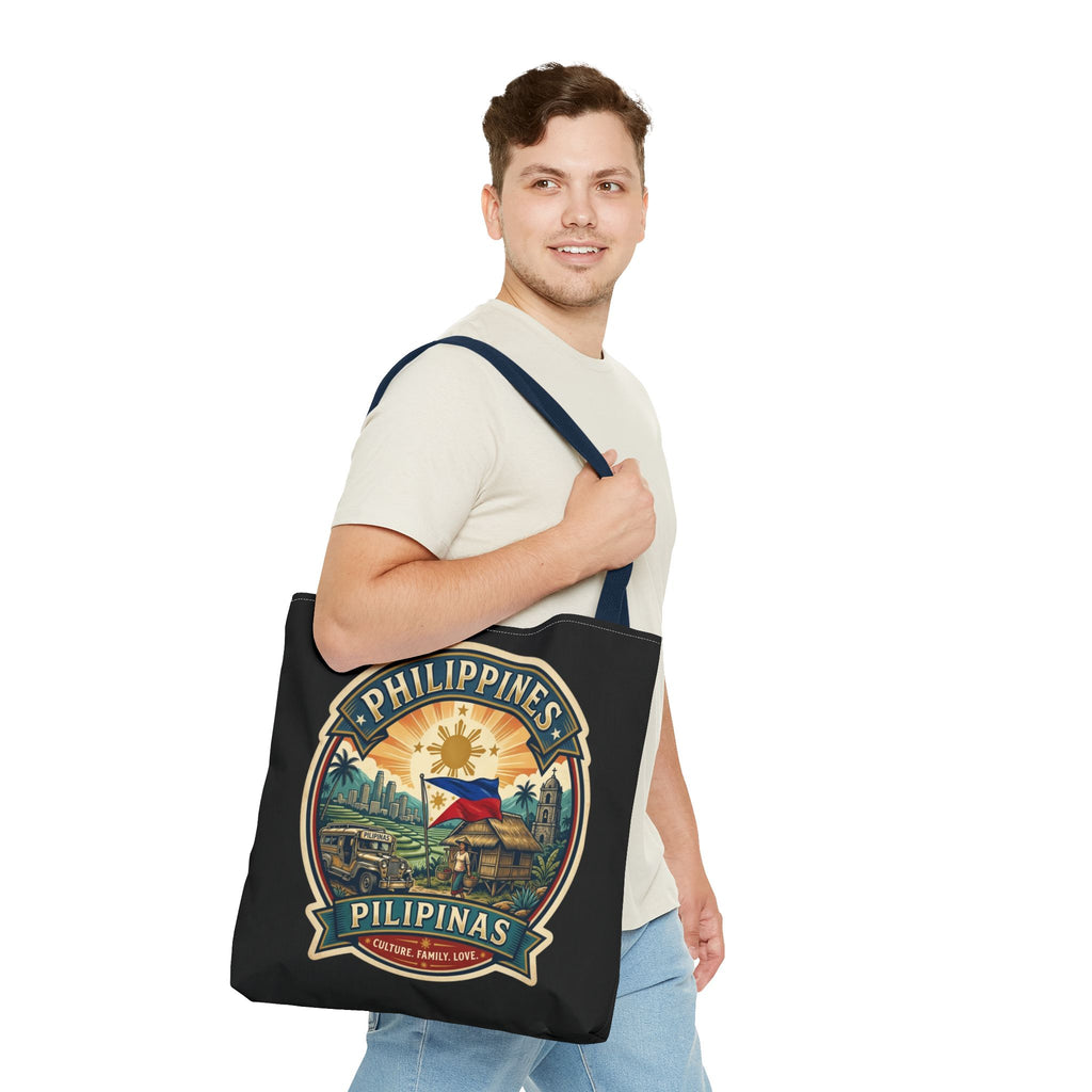 Philippines Vintage Travel Tote Bag — Pilipinas Flag & Island Scene