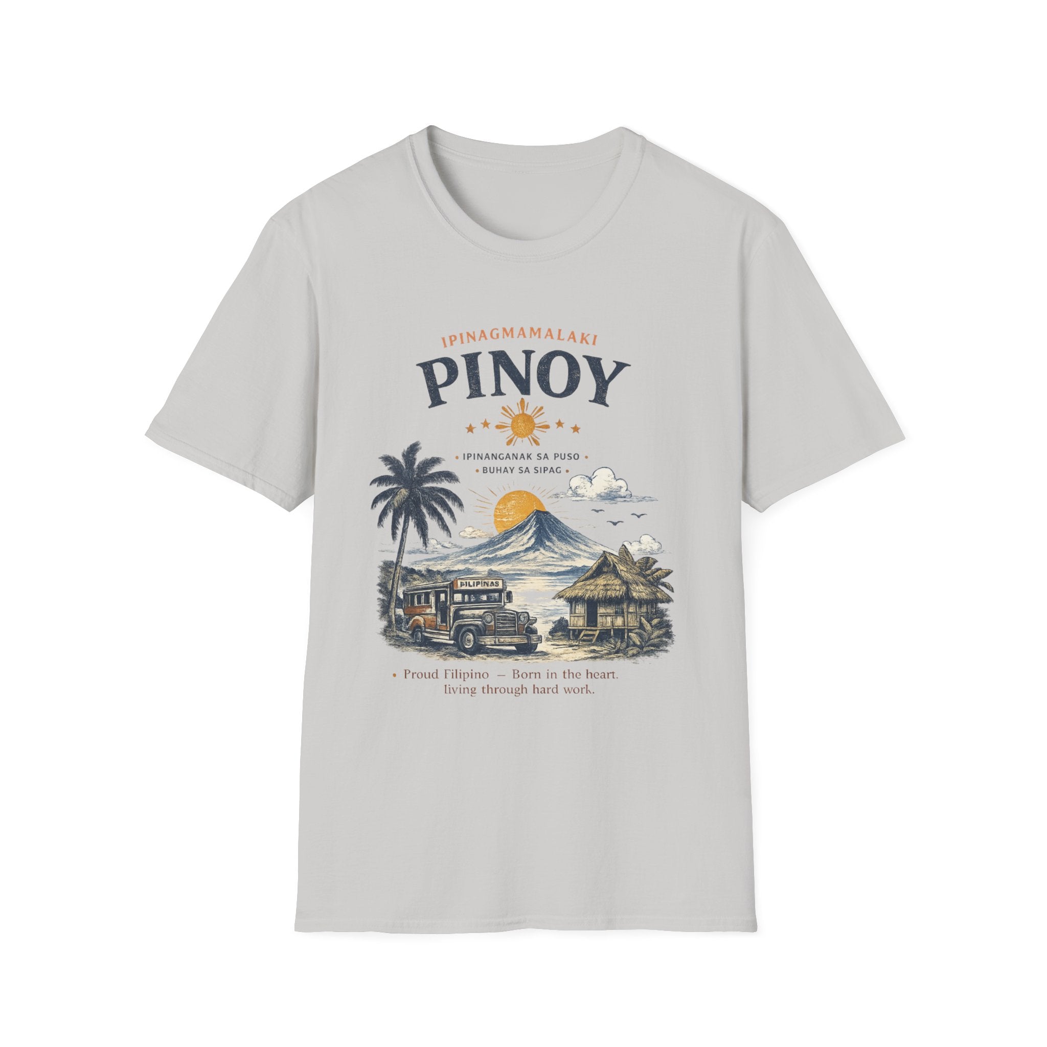 Pinoy Philippines T-Shirt – Vintage Mayon Volcano & Beach Travel Tee
