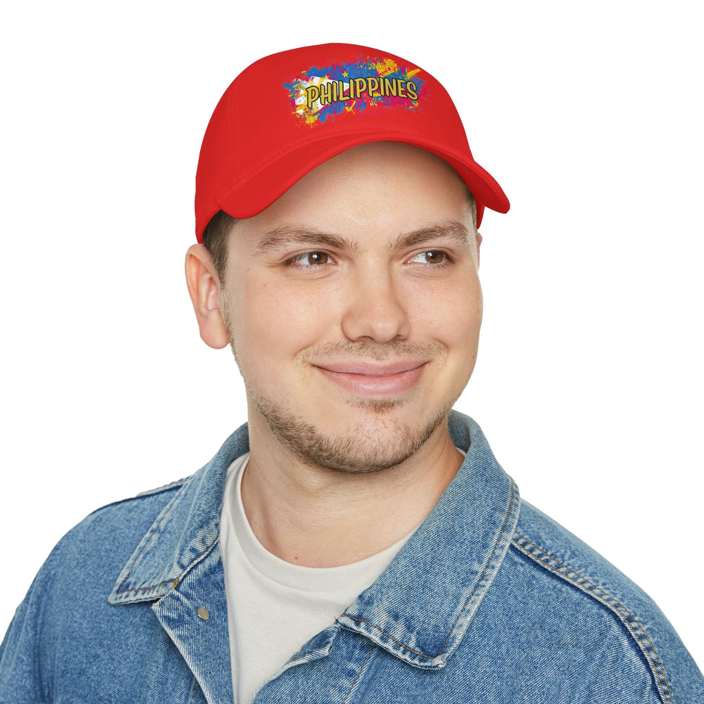 Philippines Paint Splash Baseball Cap — Colorful Filipino Pride Hat