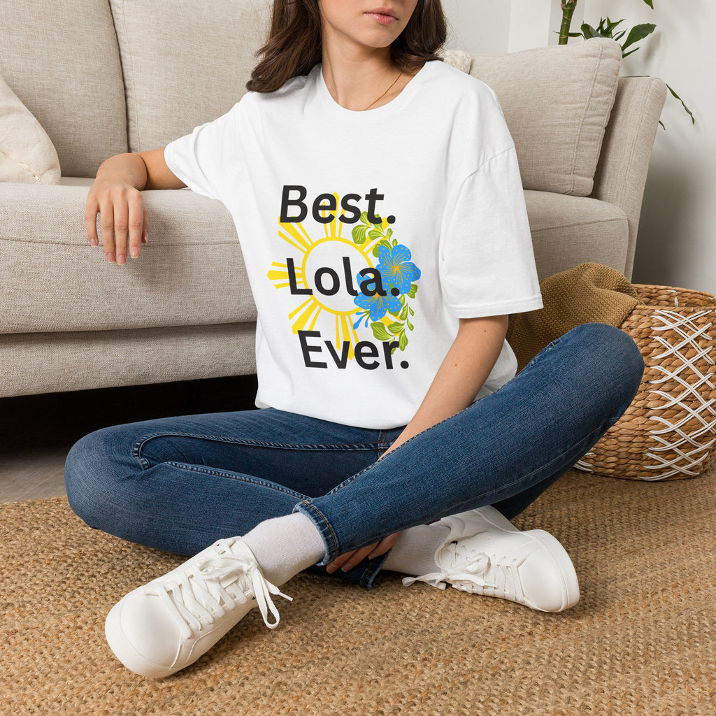 Baby boy pregnancy announcement for the Best Lola Ever T-Shirt — Floral Sun Graphic Tee for Grandma/Mother’s Day