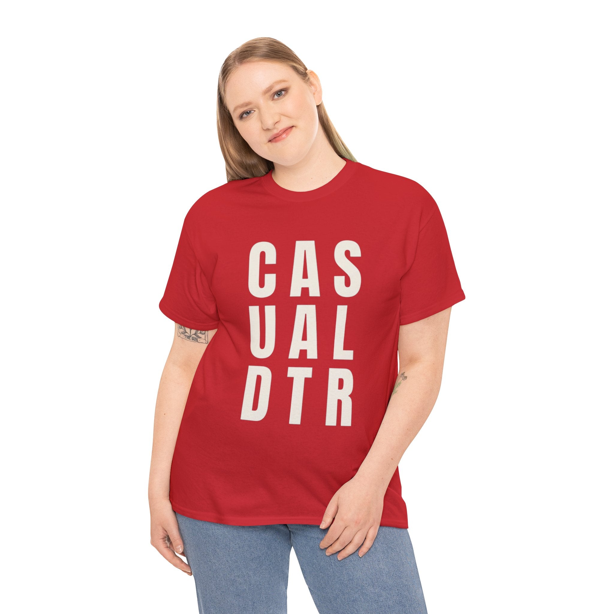 Casual Detour Graphic Tee — Vertical Text Black T‑Shirt