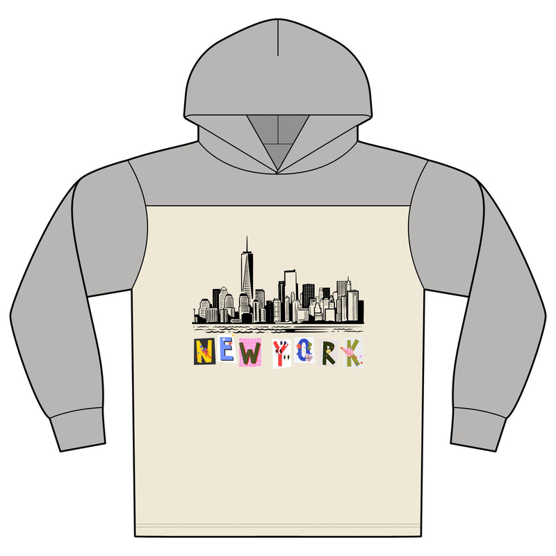 New York Skyline Hoodie — Color Block Halftime Long-Sleeve