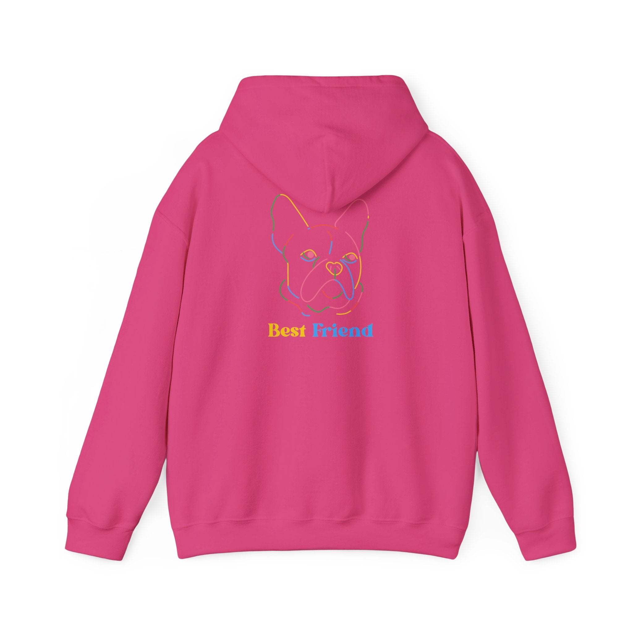 Hoodie - "My Best Friend" Rainbow Outline French Bulldog Pullover