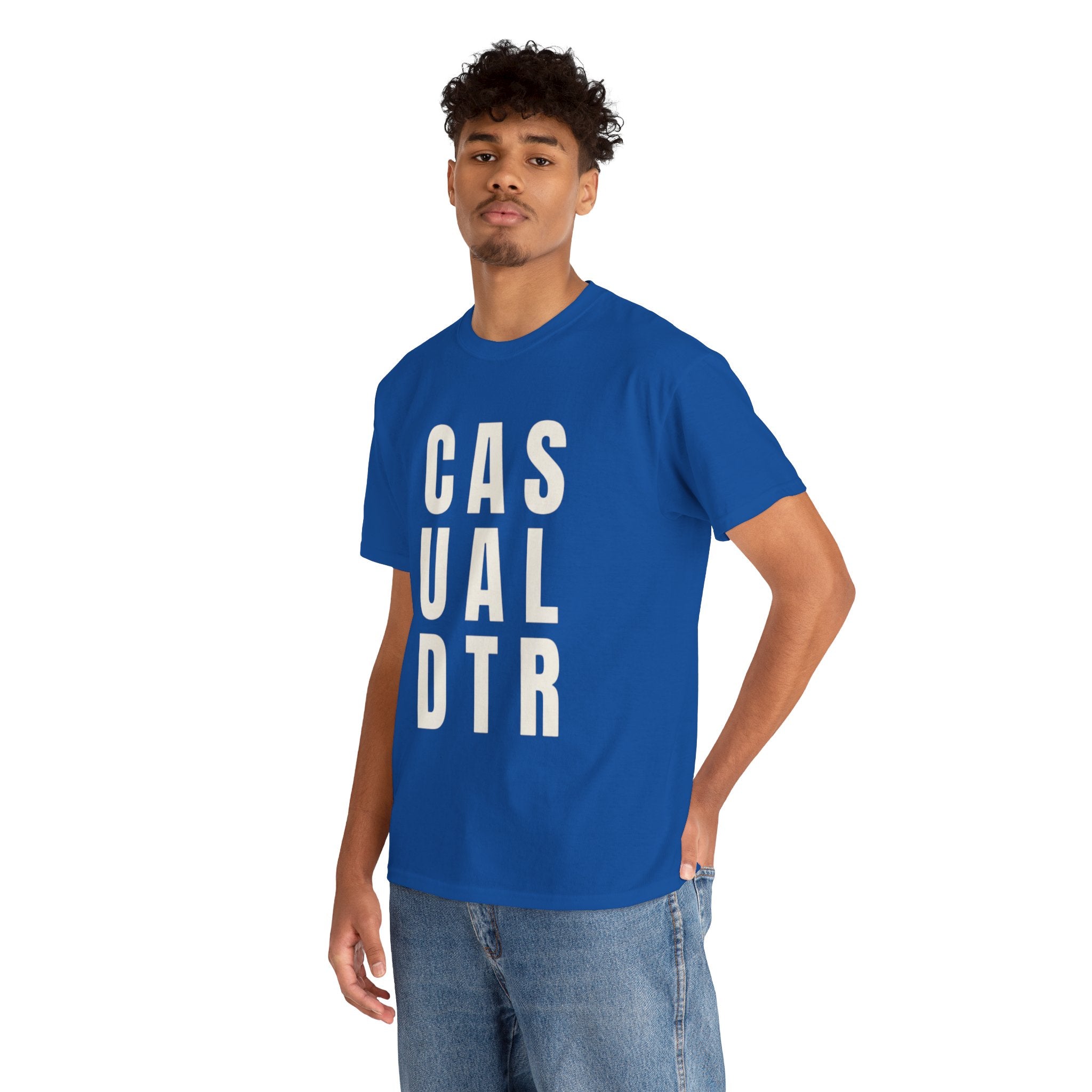 Casual Detour Graphic Tee — Vertical Text Black T‑Shirt