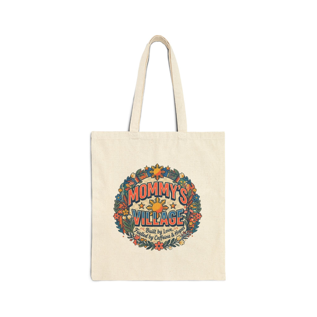 Mommy's Village Floral Canvas Tote – Vintage Mom reusable Gift Bag Pinoy, Phillipines style