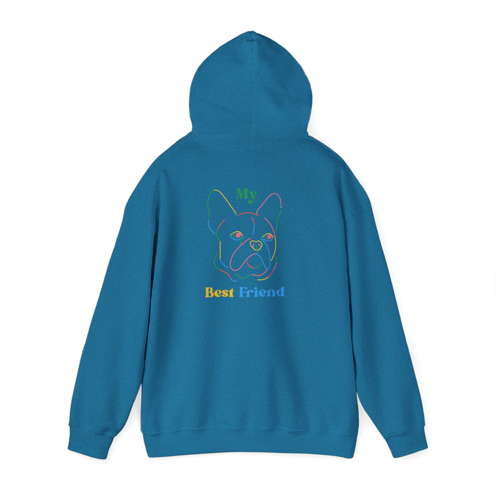 Hoodie - "My Best Friend" Rainbow Outline French Bulldog Pullover