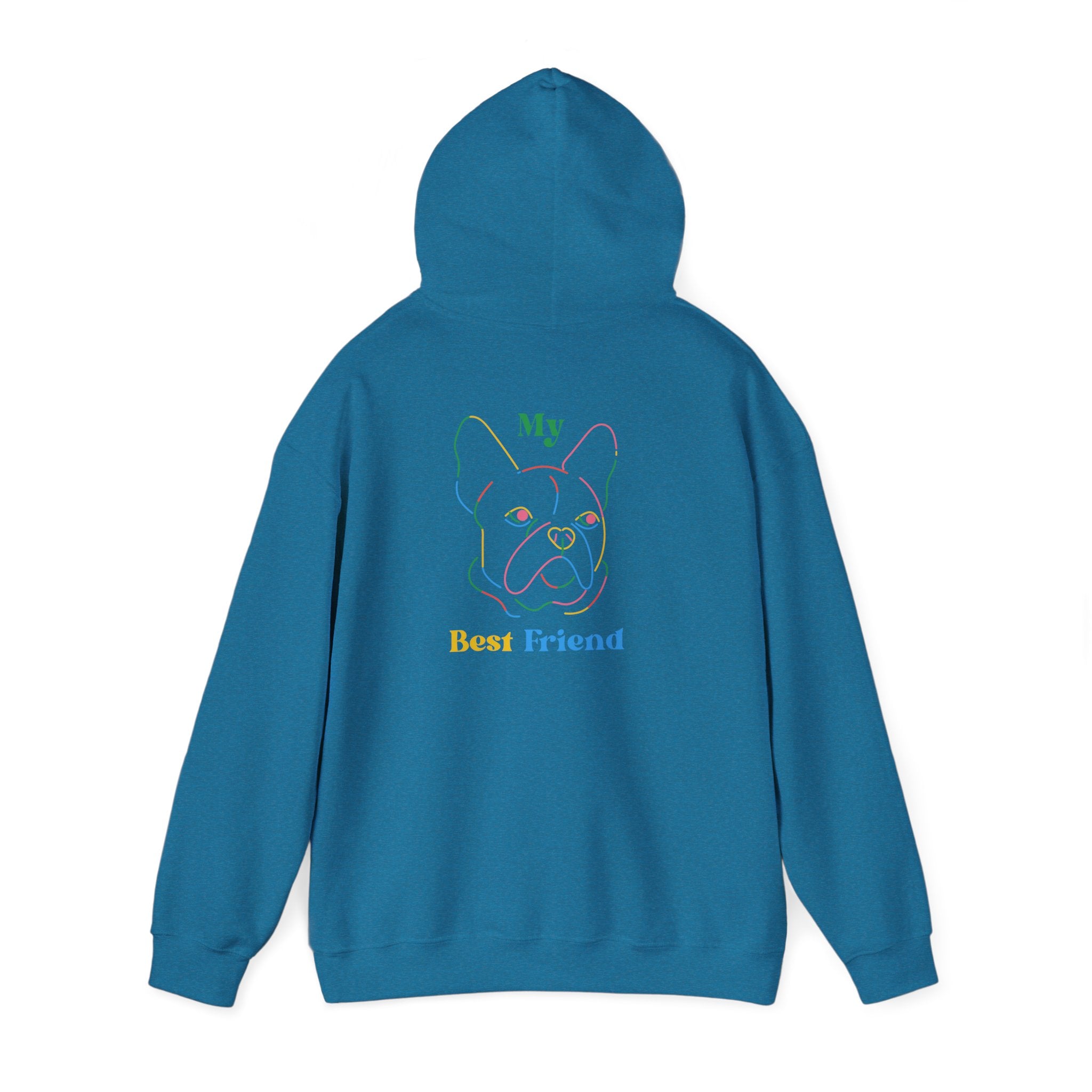 Hoodie - "My Best Friend" Rainbow Outline French Bulldog Pullover
