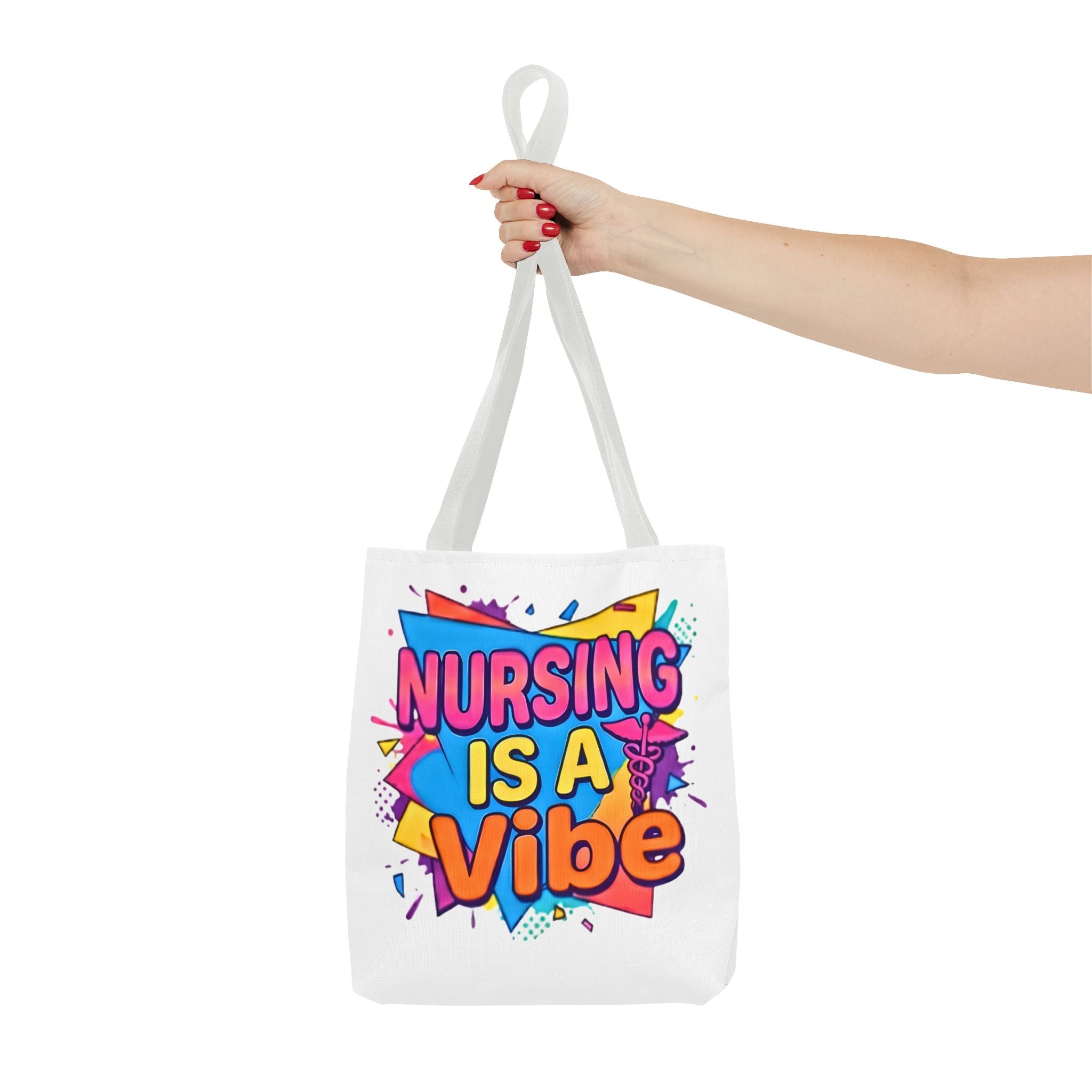 Nursing Is a Vibe Tote Bag – Colorful Nurse Gift Tote for Nurses