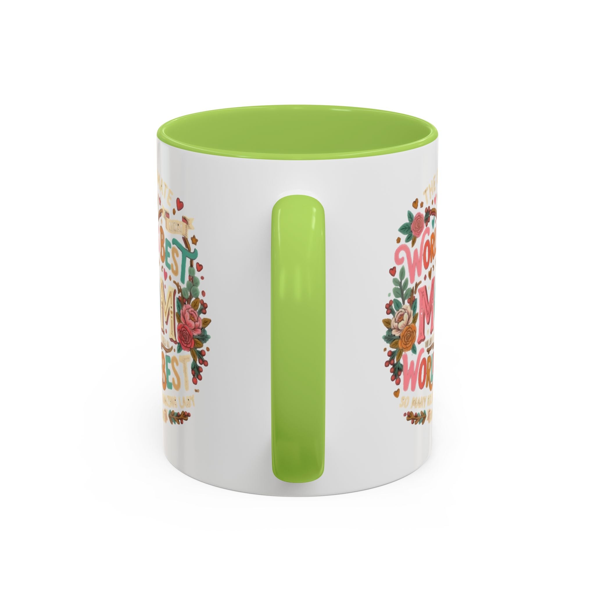 World's Best Mom Accent Coffee Mug — Floral Mother's Day 11/15oz