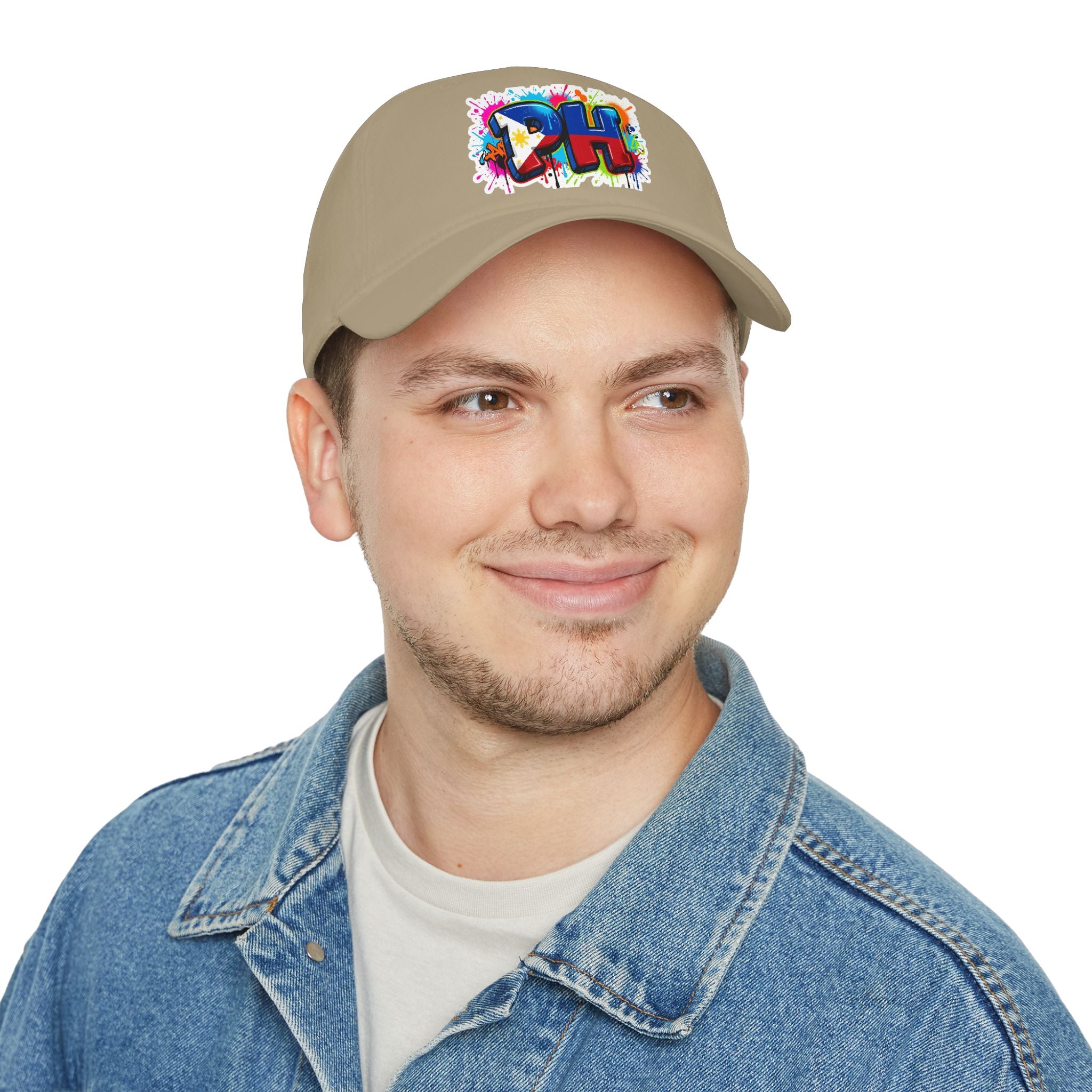 PH Graffiti Baseball Cap — Colorful Filipino Pride Low Profile Ha