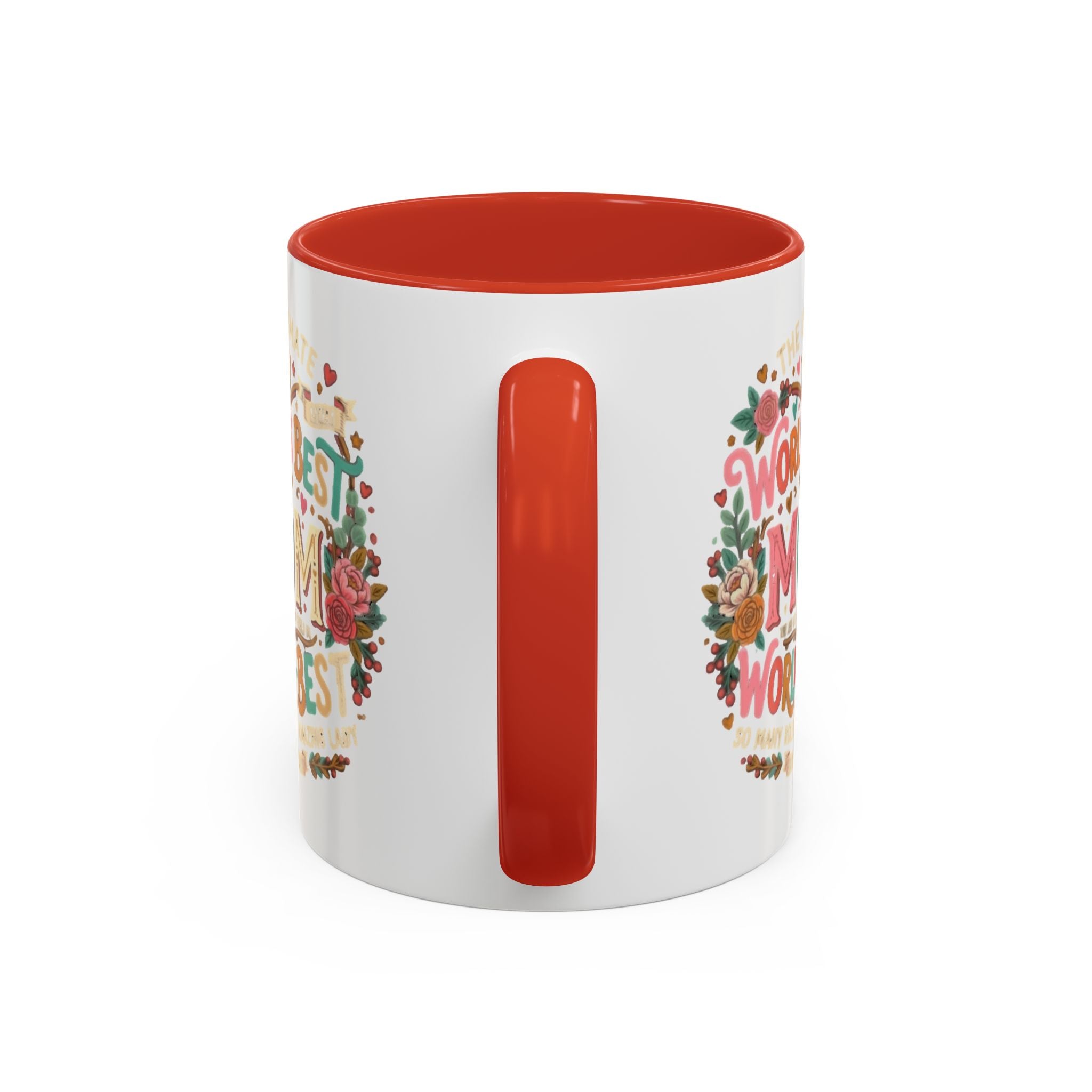World's Best Mom Accent Coffee Mug — Floral Mother's Day 11/15oz