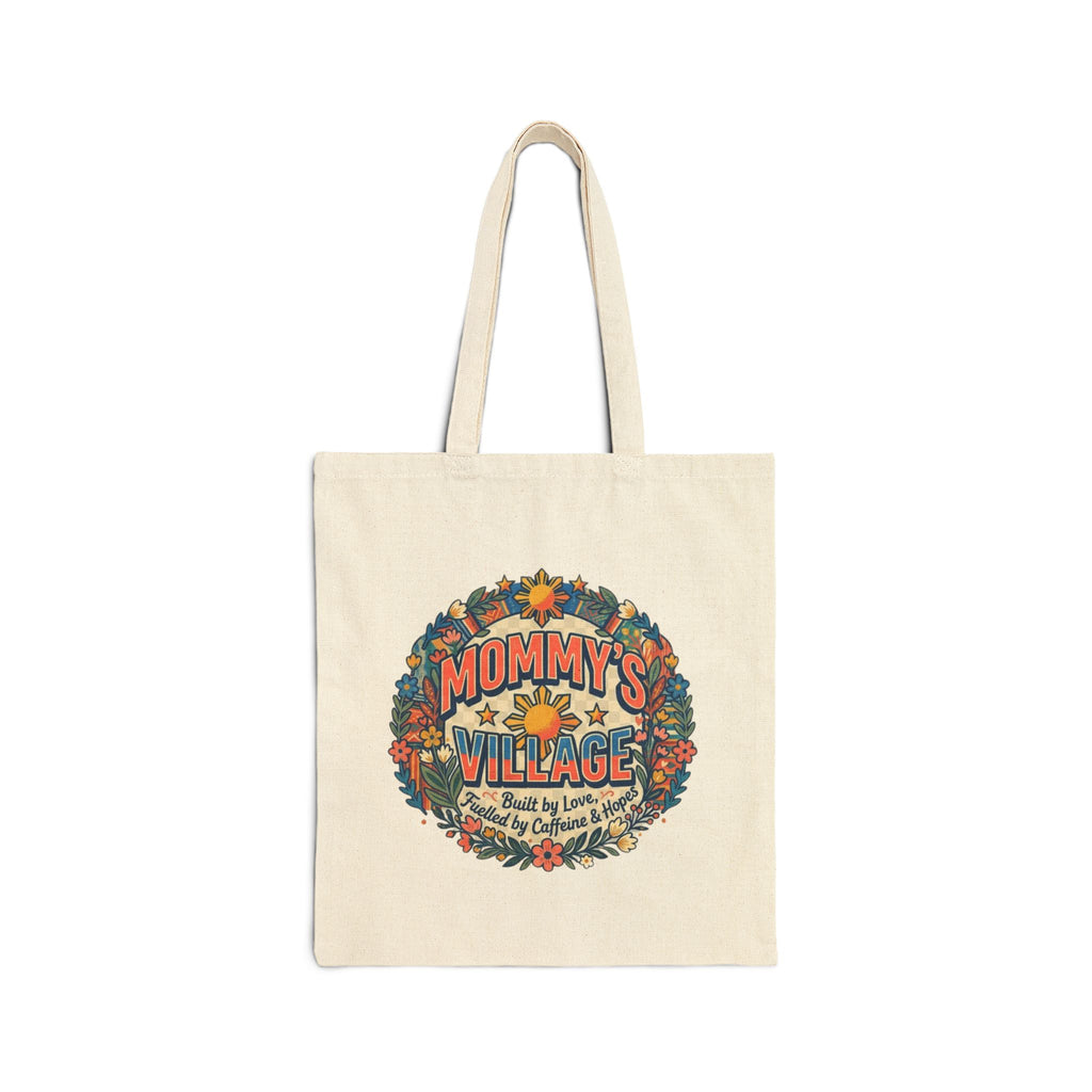 Mommy's Village Floral Canvas Tote – Vintage Mom reusable Gift Bag Pinoy, Phillipines style