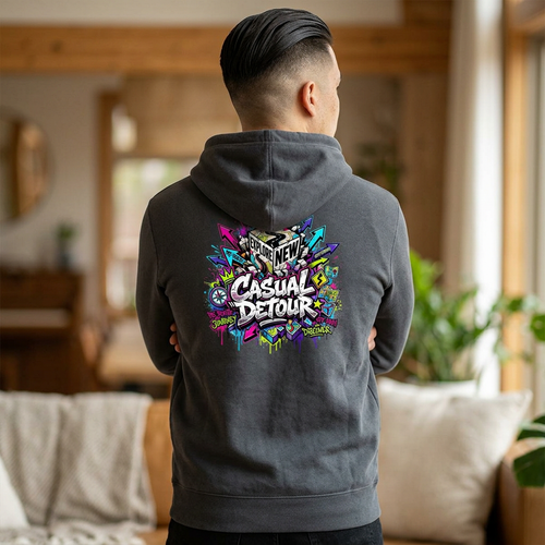 Casual Detour Graffiti Hoodie — Bold Streetwear Pullover