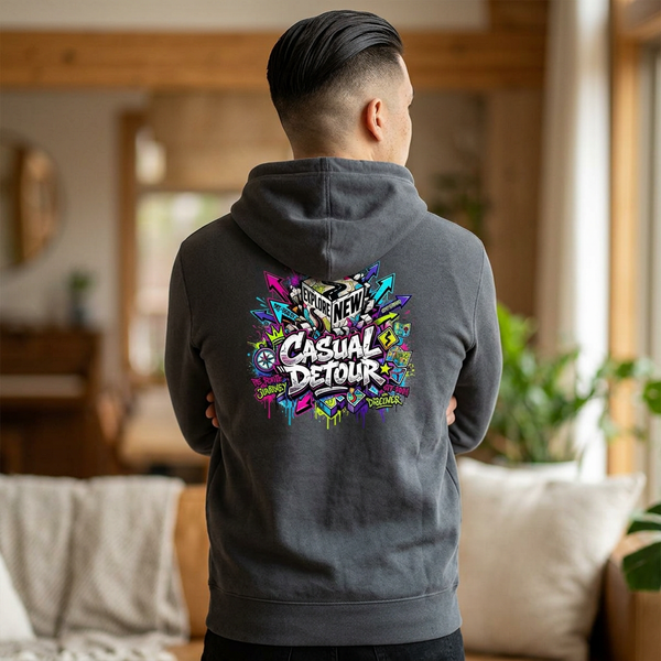 Casual Detour Graffiti Hoodie — Bold Streetwear Pullover