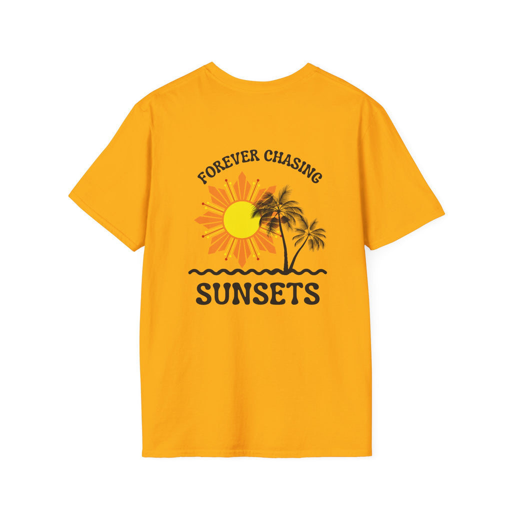 Philippines Sunset Graphic T-Shirt — "Forever Chasing Sunsets" Tropical Palm Tee